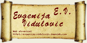 Evgenija Vidulović vizit kartica